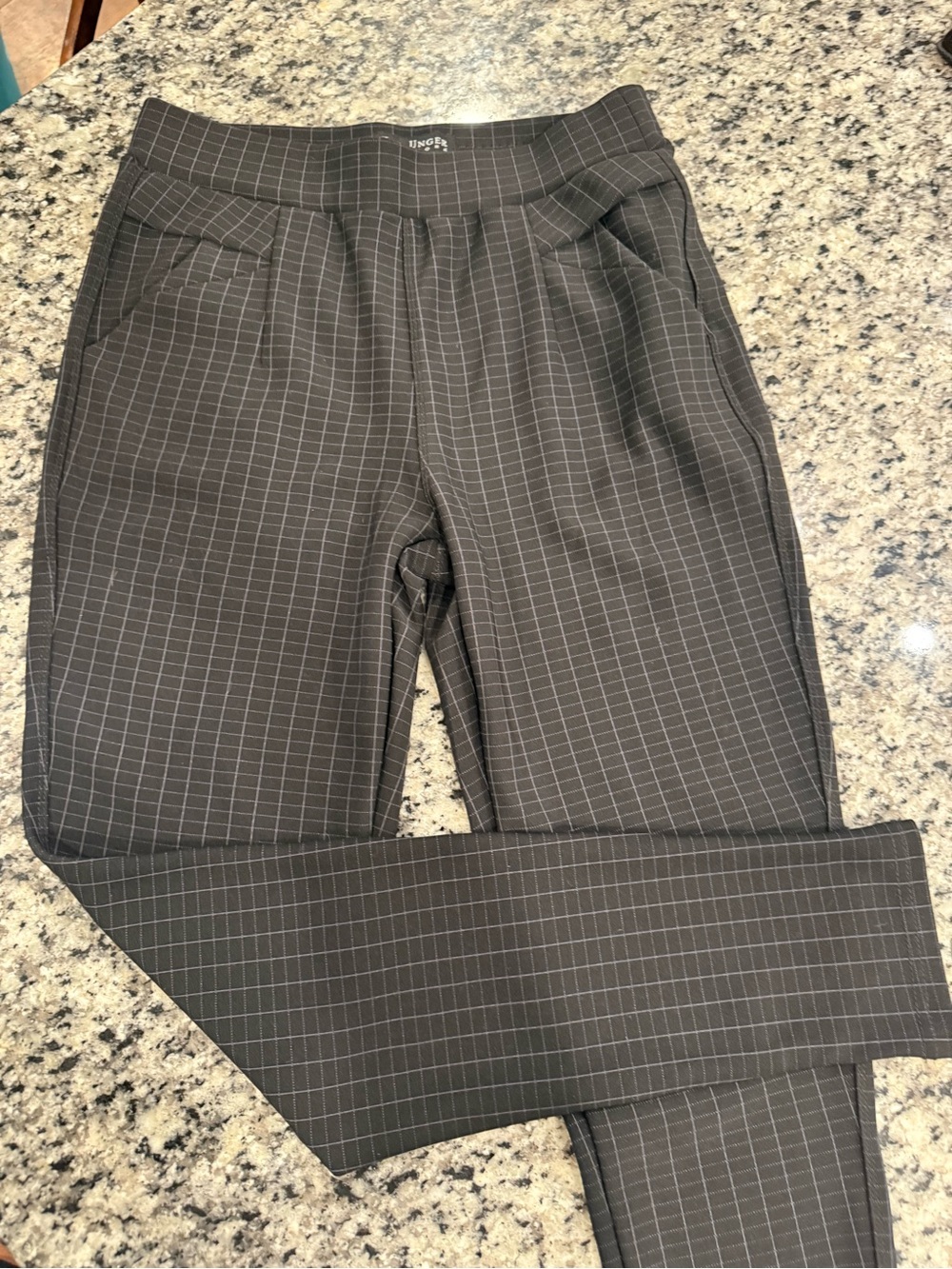 Kay Unger Charcoal Pinstripe Pull-On Dress Pants